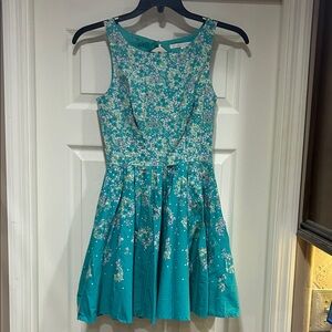 LC Lauren Conrad Turquoise Floral Dress